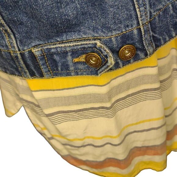 NWOT Liz Claiborne Liz Wear Petite Crochet Button Up Denim Jacket, size L - Picture 3 of 15